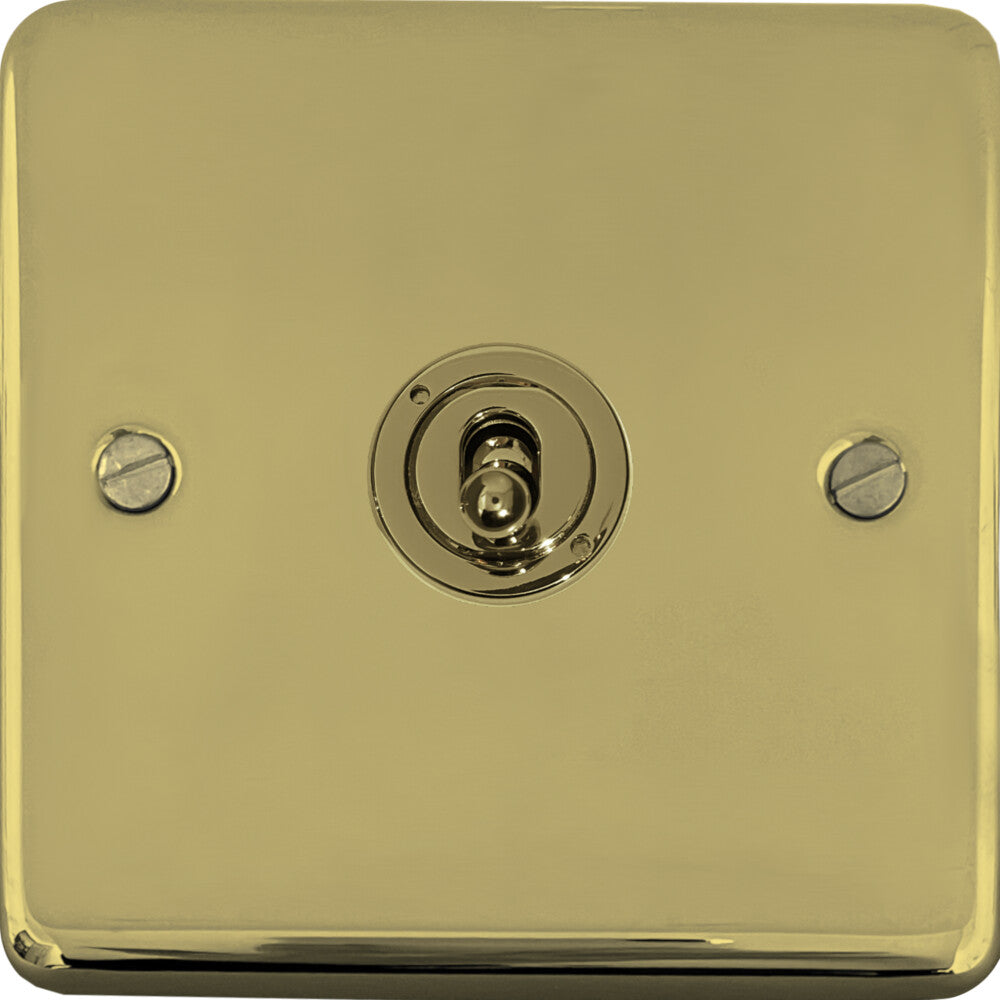 Contour Polished Brass 1 Gang Toggle Switch