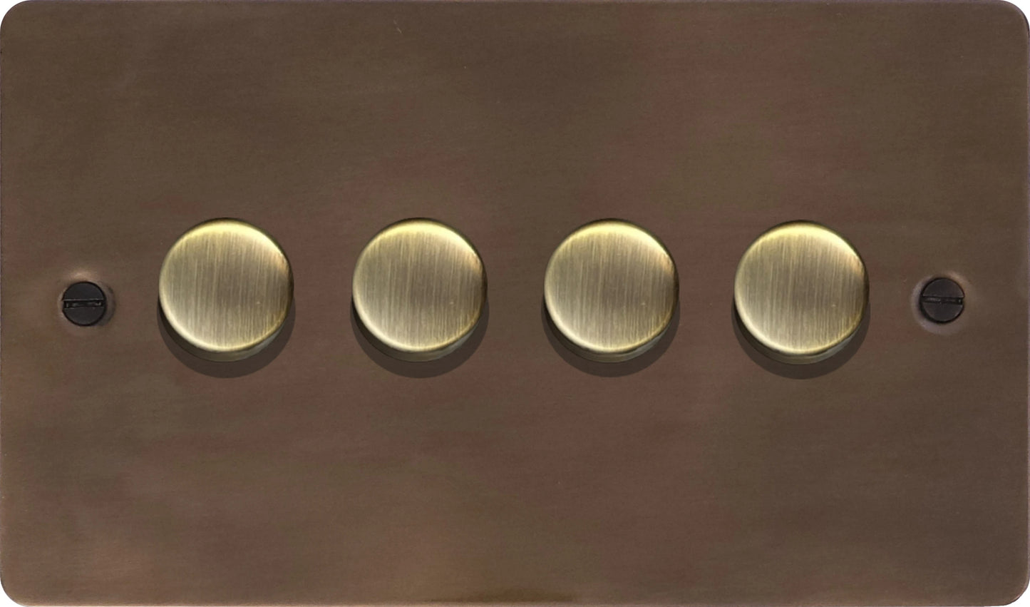 Flat Medium Bronze 4 Gang LED Dimmer