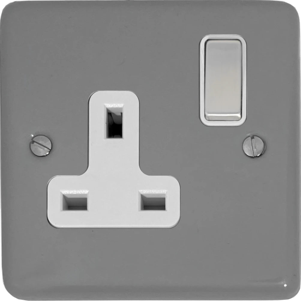 Contour Light Grey 1 Gang Switched Socket