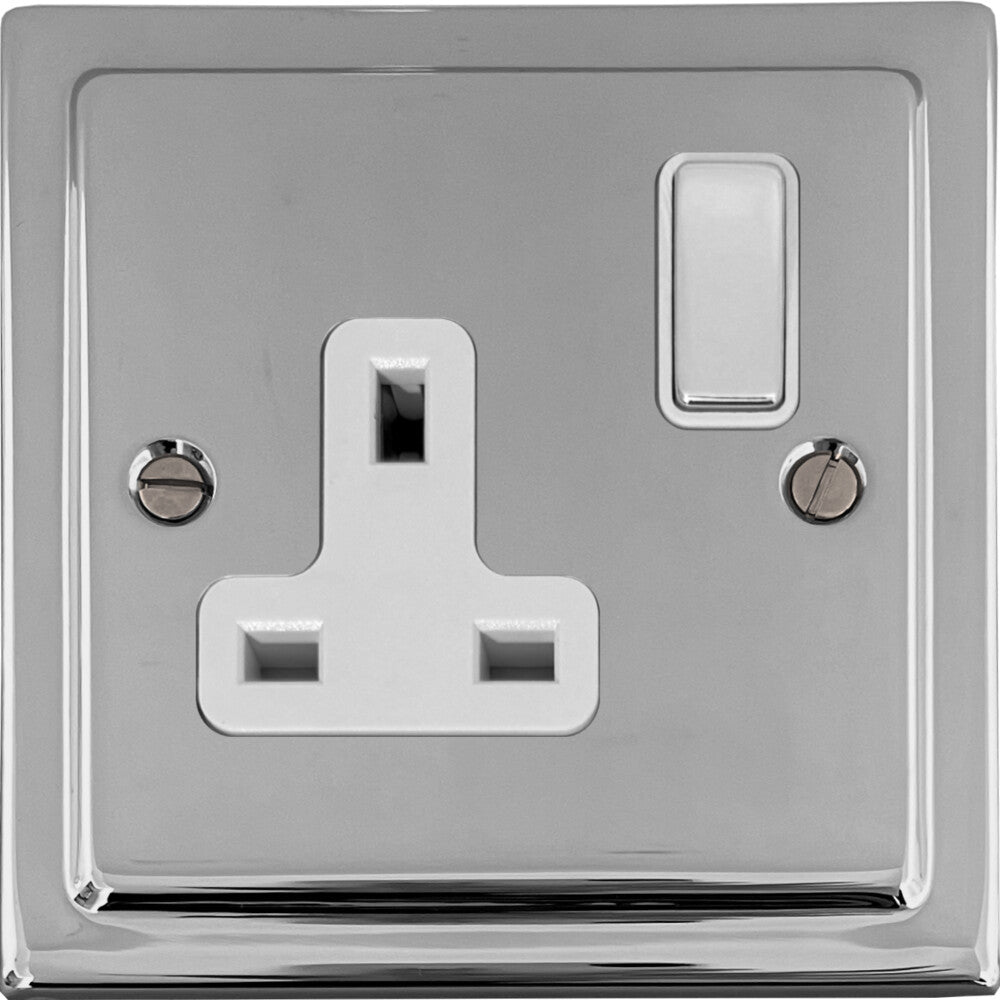 Victorian Polished Chrome 1 Gang Switched Socket