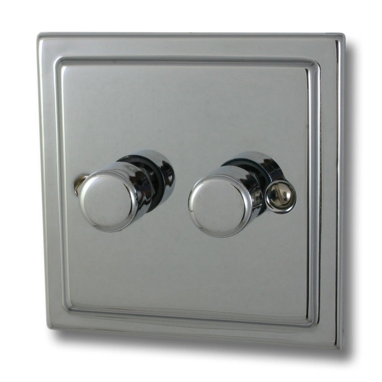 Victorian Polished Chrome 2 Gang LED Dimmer