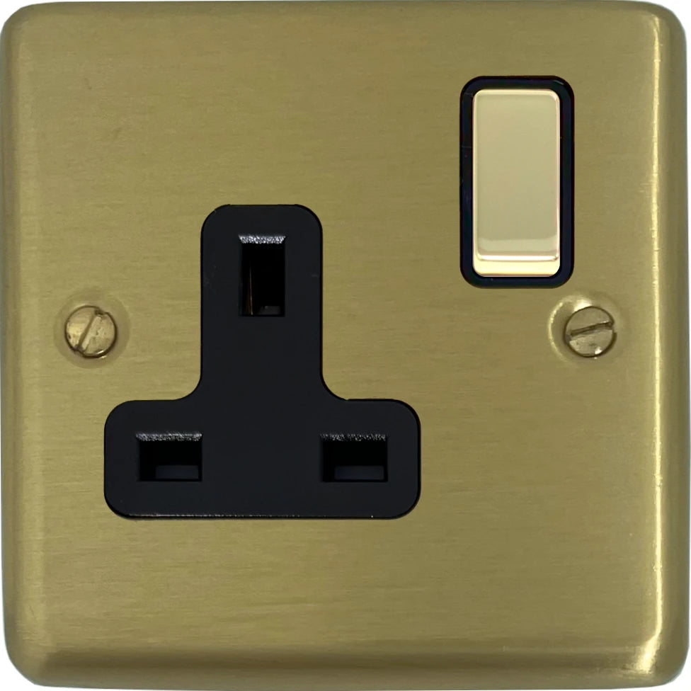 Contour Satin Brass 1 Gang Socket