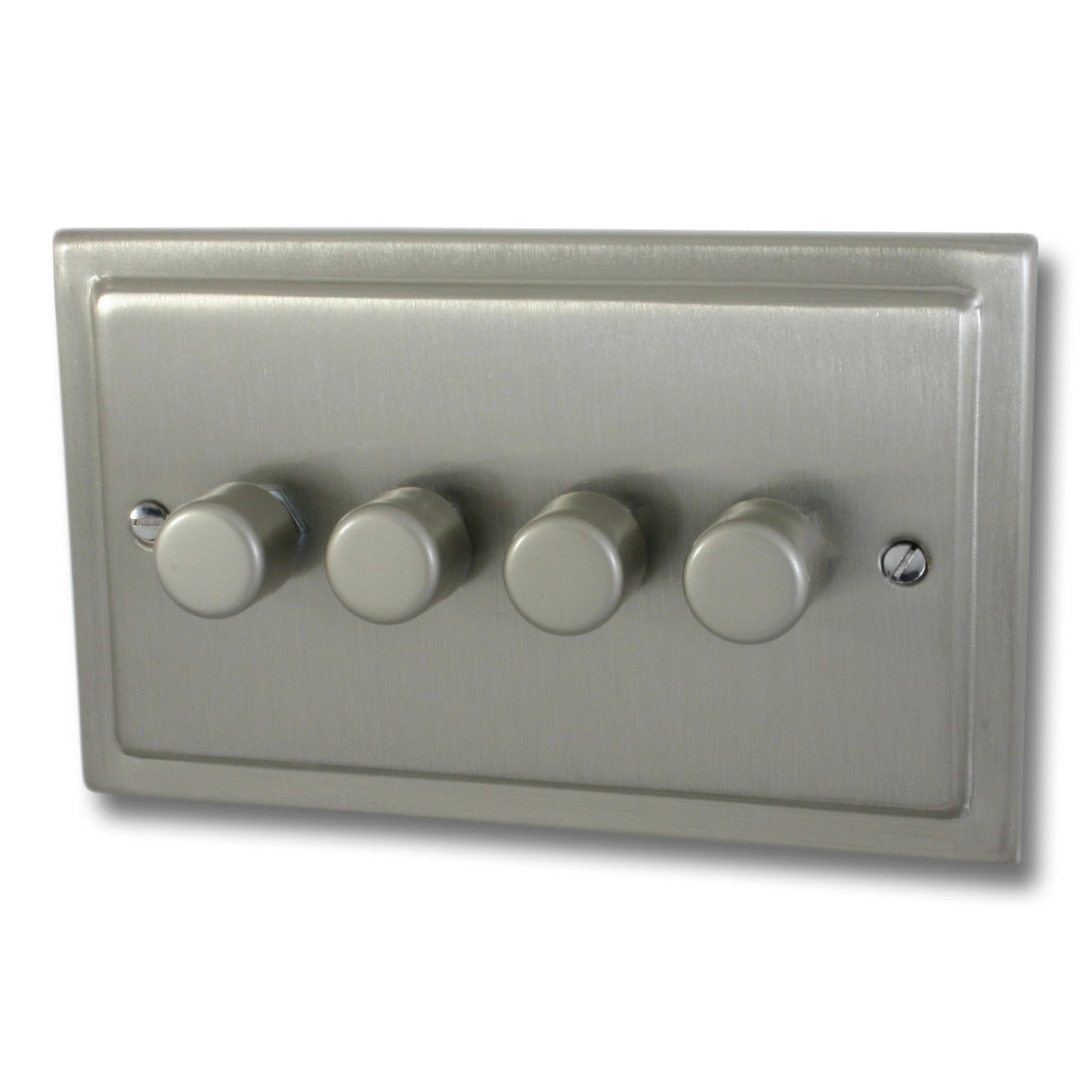 Victorian Satin Nickel 4 Gang 120W LED Dimmer