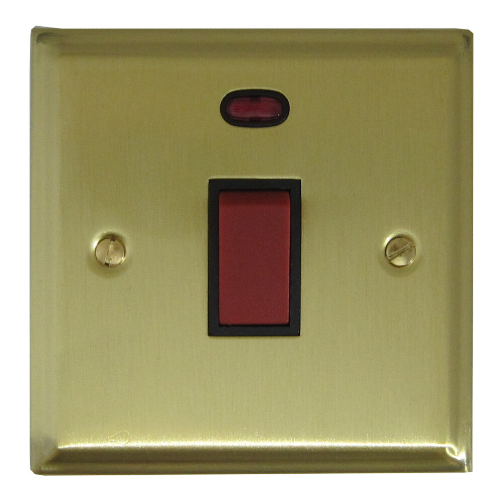 Deco Satin Brass 45Amp Dp Switch & Neon