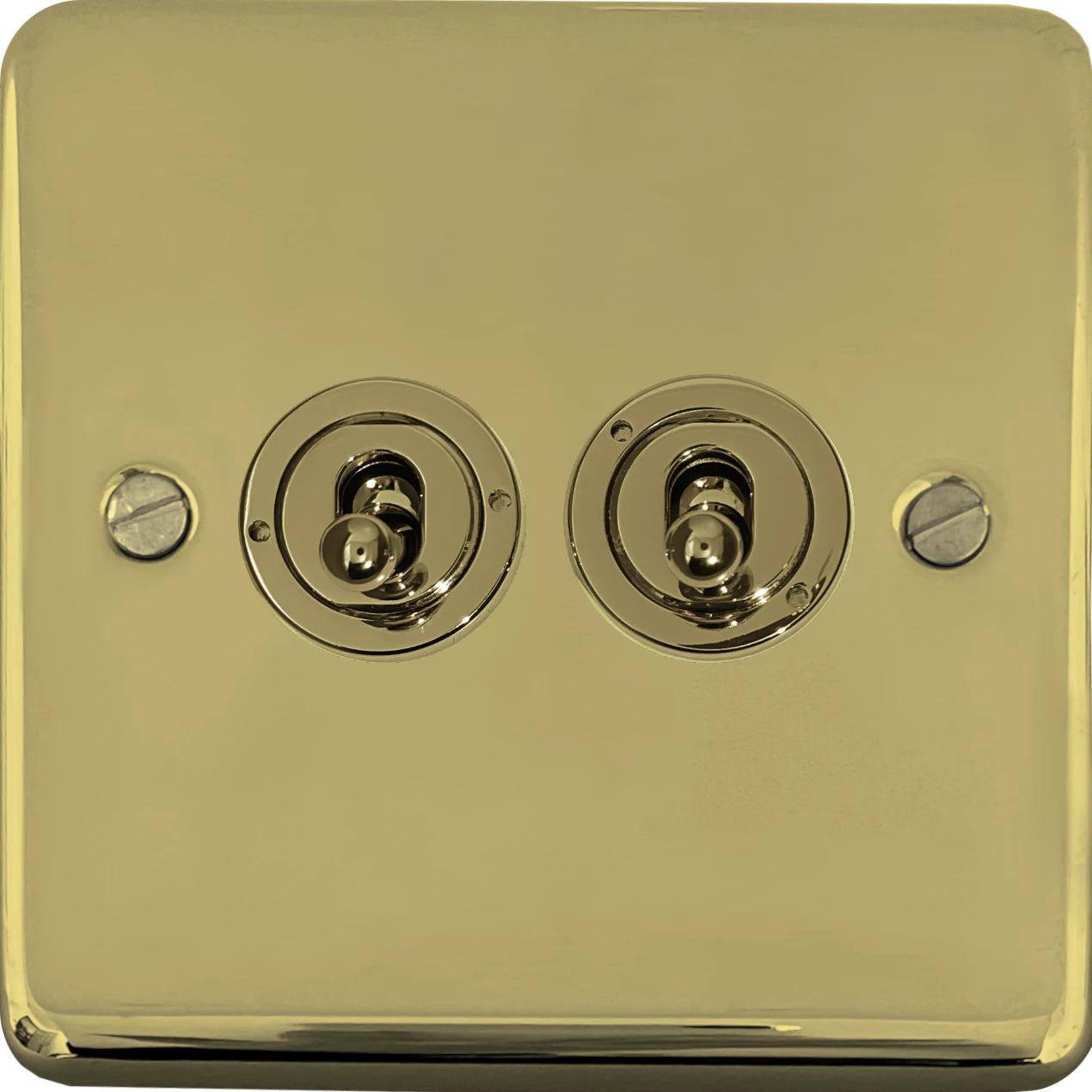 Contour Polished Brass 2 Gang Toggle Switch
