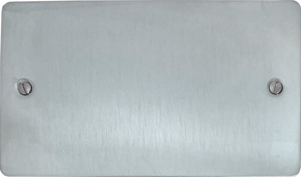 Flat Satin Chrome 2 Gang Blank