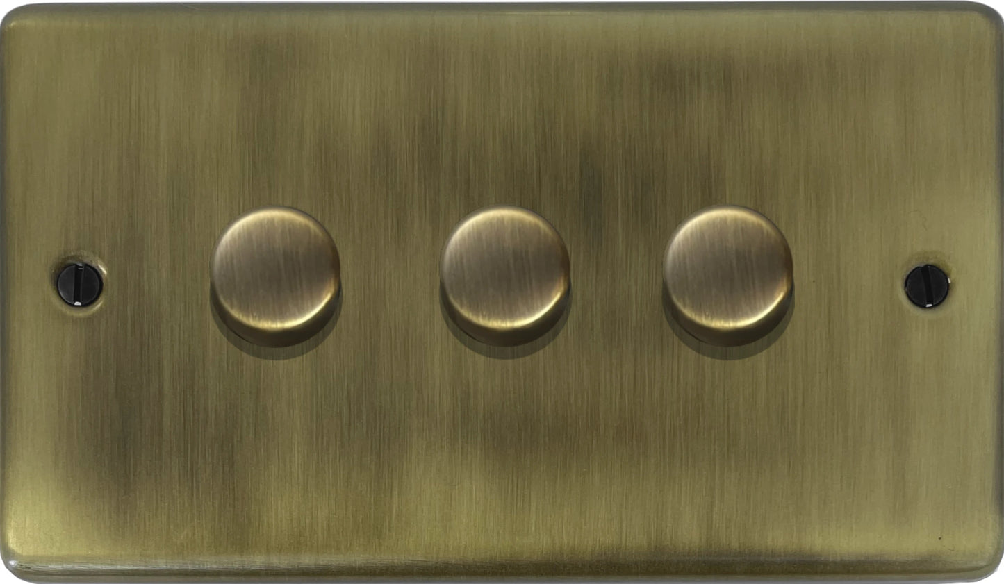 Contour Light Antique Brass 3 Gang Dimmer LED