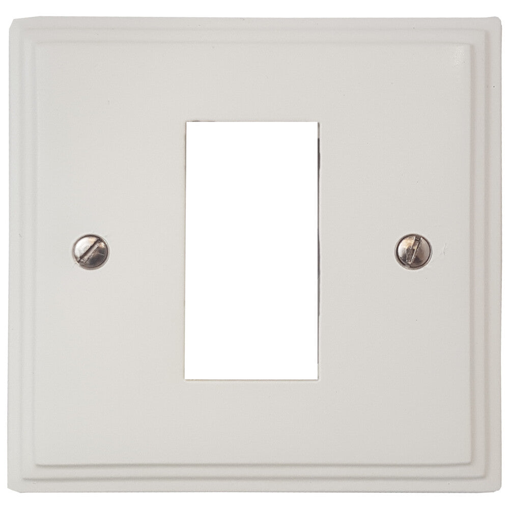 Victorian Flat White 1 Gang Mod Plate & Frame