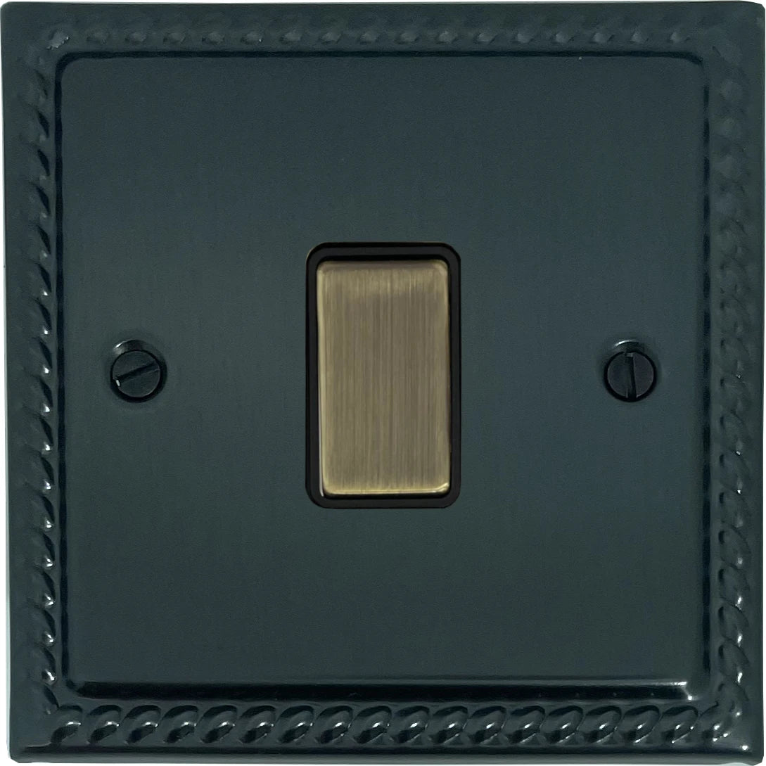 Georgian Black Bronze 1 Gang Switch (Antique Brass Switch)