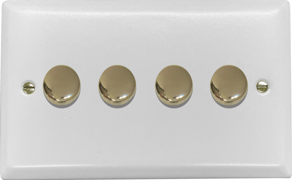 Spectrum Flat White 4 Gang LED Dimmer