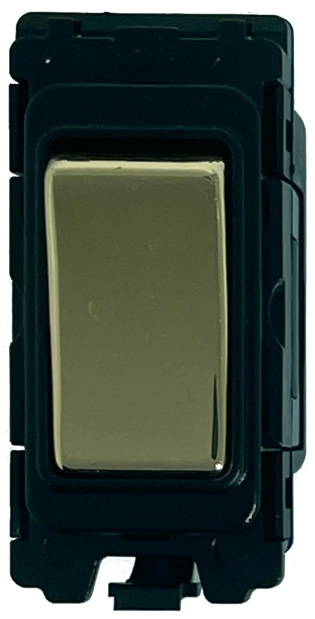 Intermediate grid switch - Black and Polished Brass Switch