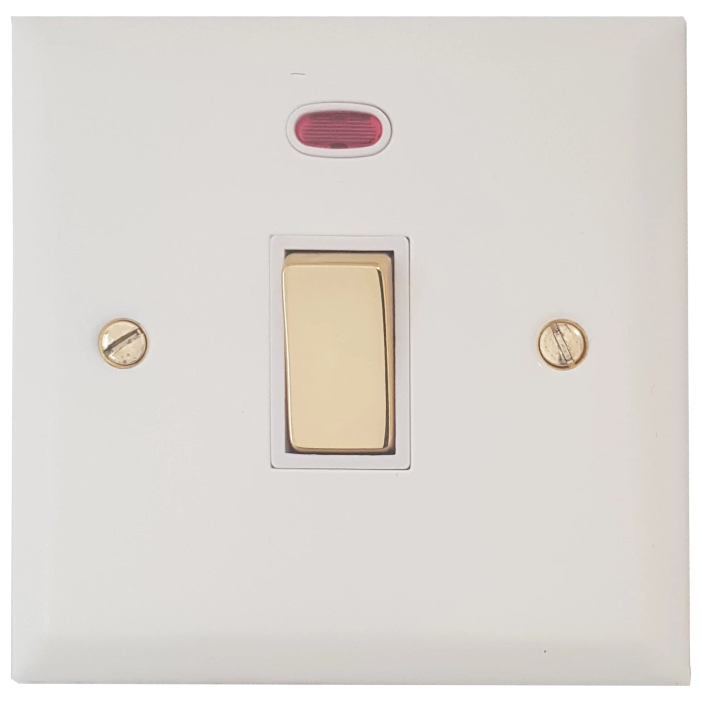 Spectrum Flat White 20A Dp Switch + Neon