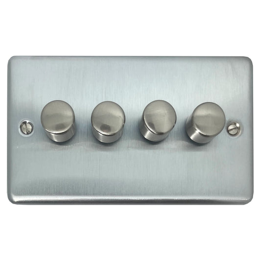 Contour Satin Chrome 4 Gang LED Dimmer