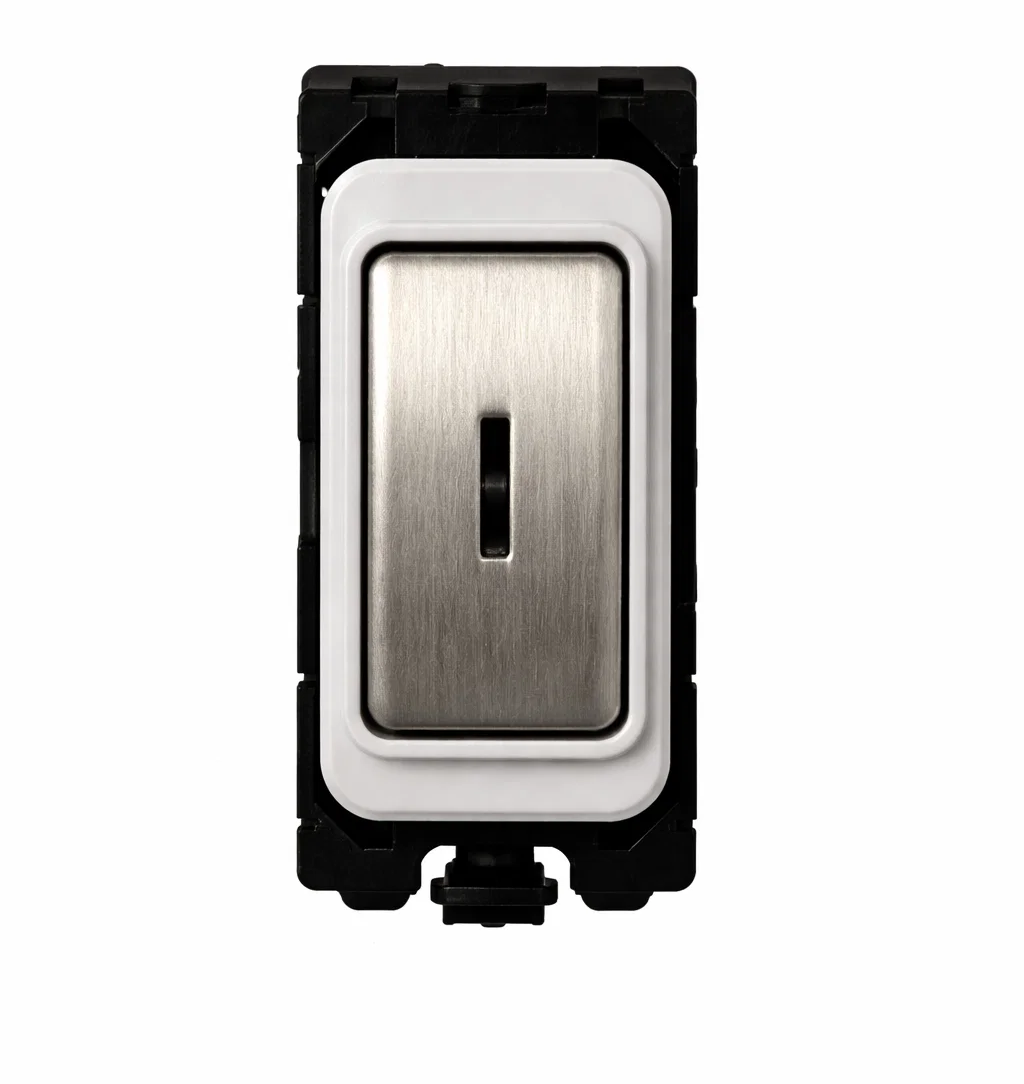 20A 2 way SP Switch Including key - White and Satin Chrome Switch