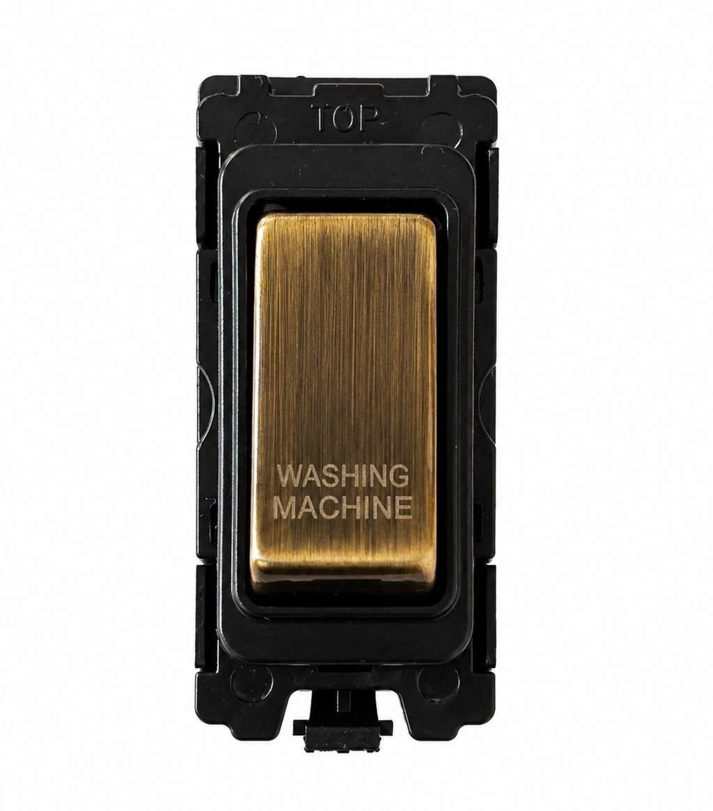 20A DP Switch - Engraved - Washing Machine - Antique Switch