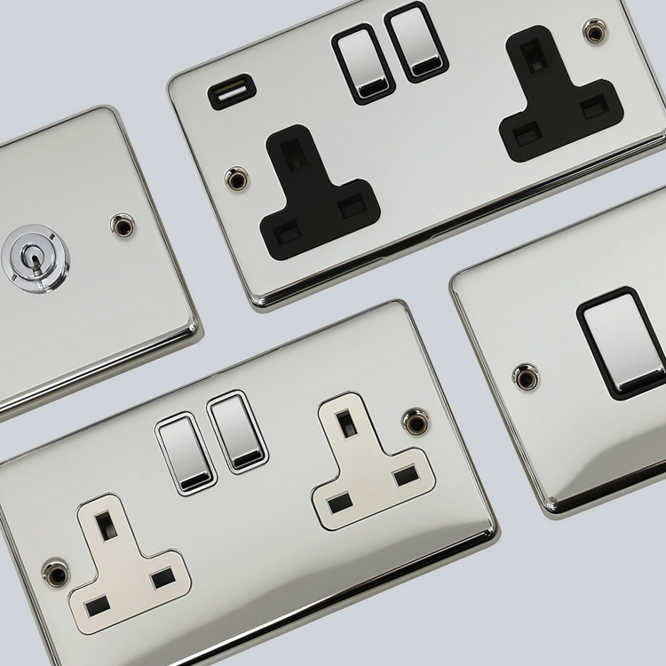 Contour Polished Chrome Sockets and Switches