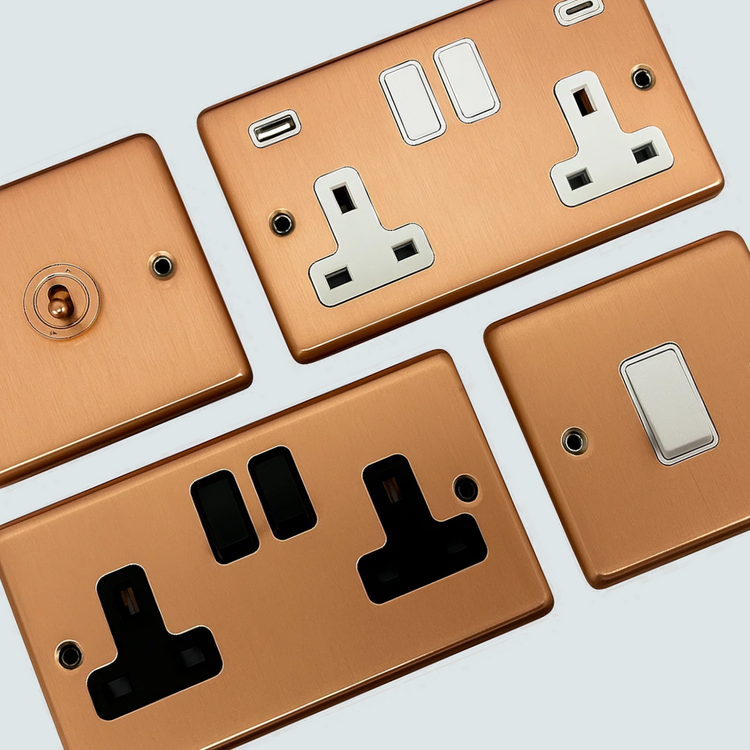 Contour Rose Gold Sockets and Switches