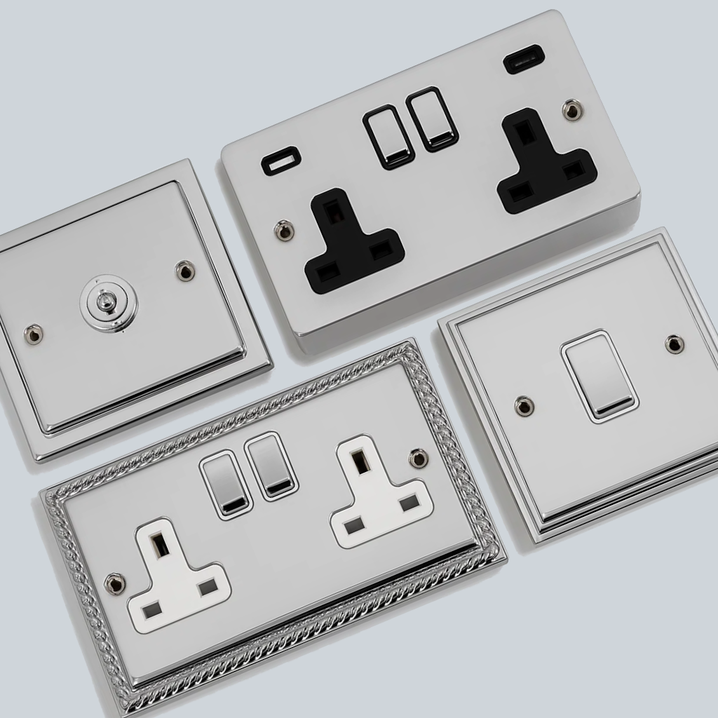 Polished Chrome Sockets and Switches