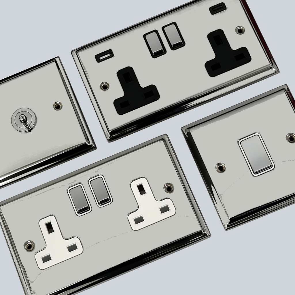 Deco Polished Chrome Sockets and Switches