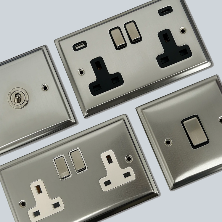 Deco Satin Chrome Sockets and Switches