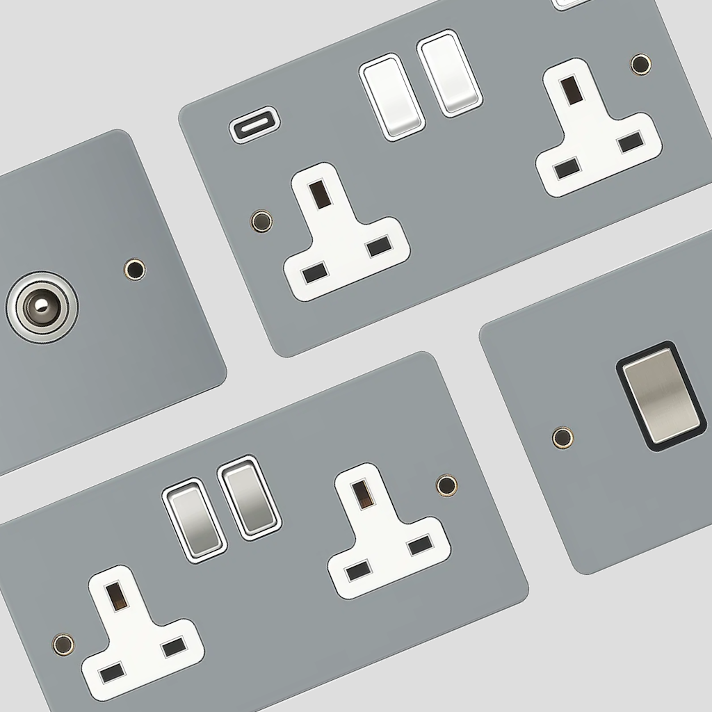 Flat Light Grey Sockets and Switches
