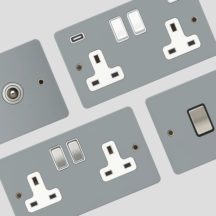 Flat Light Grey Sockets and Switches