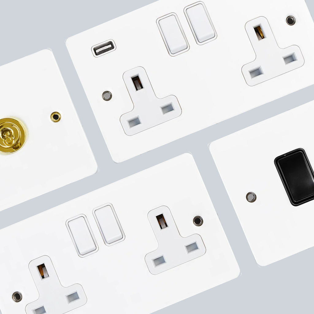 Flat White Sockets and Switches