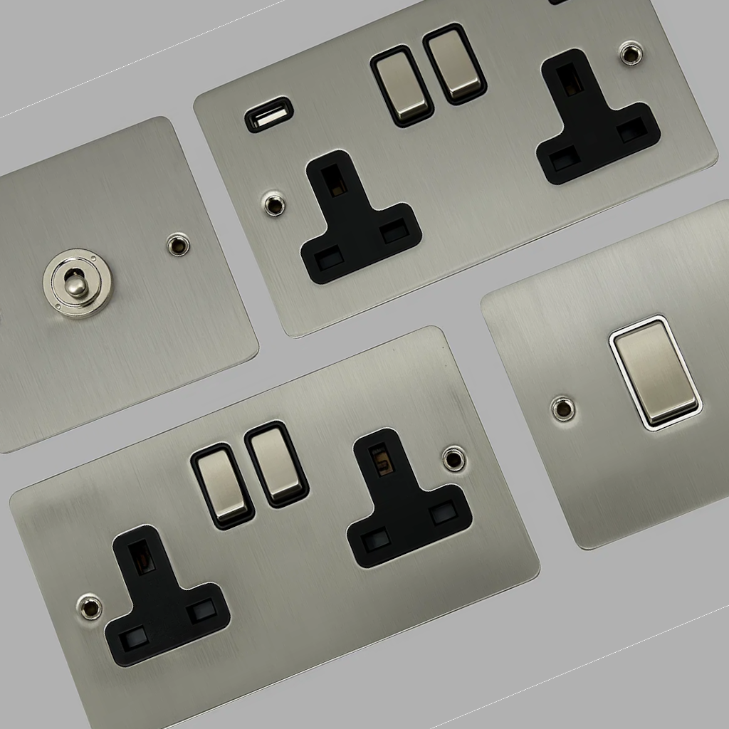 Steel Sockets and Switches – Designer Sockets