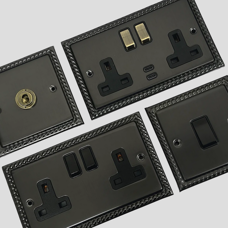 Georgian Black Bronze Sockets and Switches