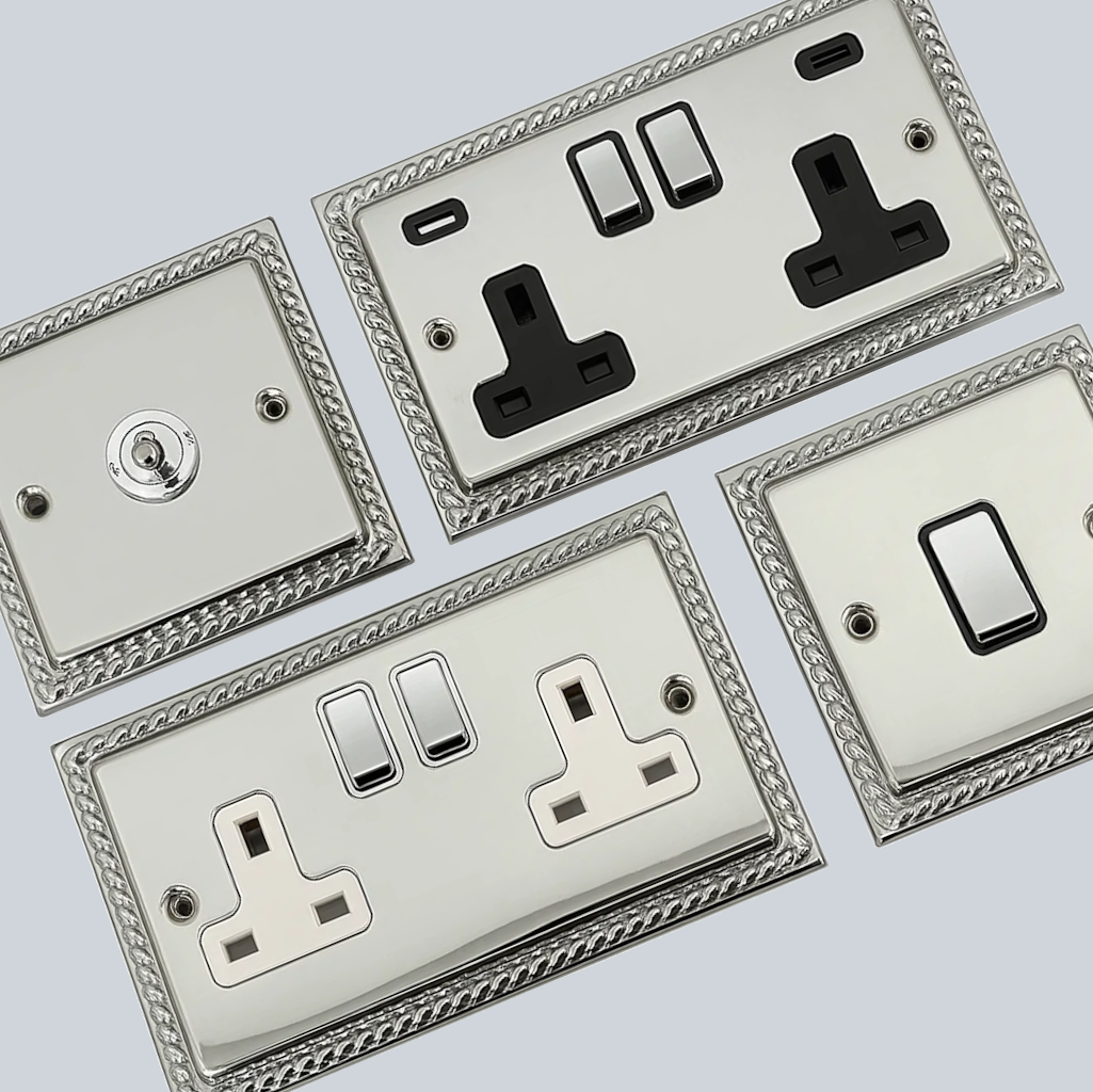 Georgian Polished Chrome Sockets and Switches