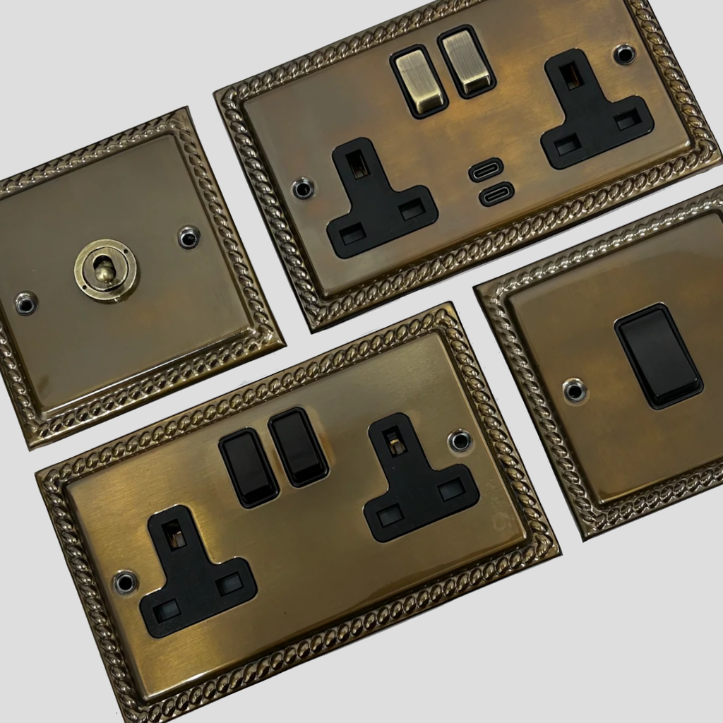 Georgian Medium Bronze Sockets and Switches