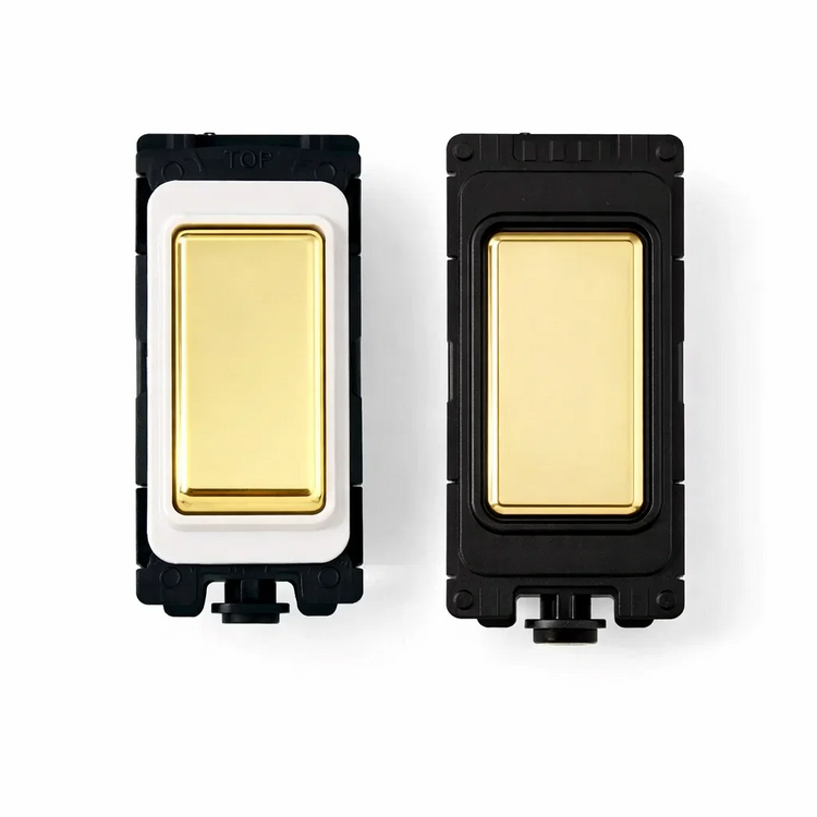 Polished Brass Grid Switch Inserts