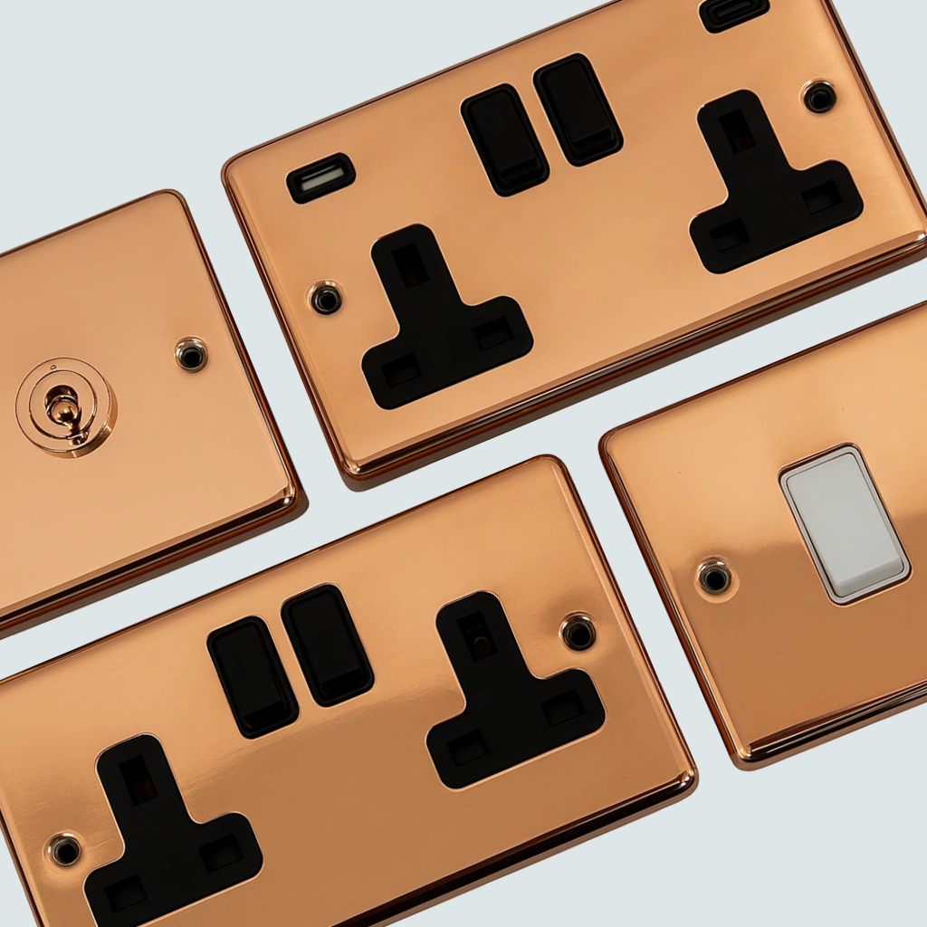 Polished Copper Sockets and Switches