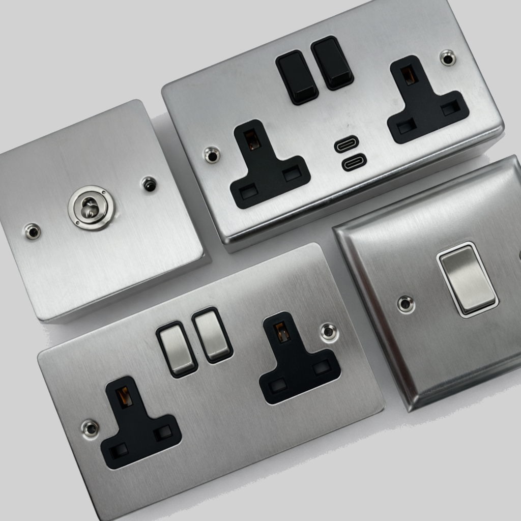 Satin Chrome Sockets and Switches