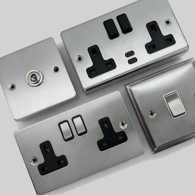 Satin Chrome Sockets and Switches