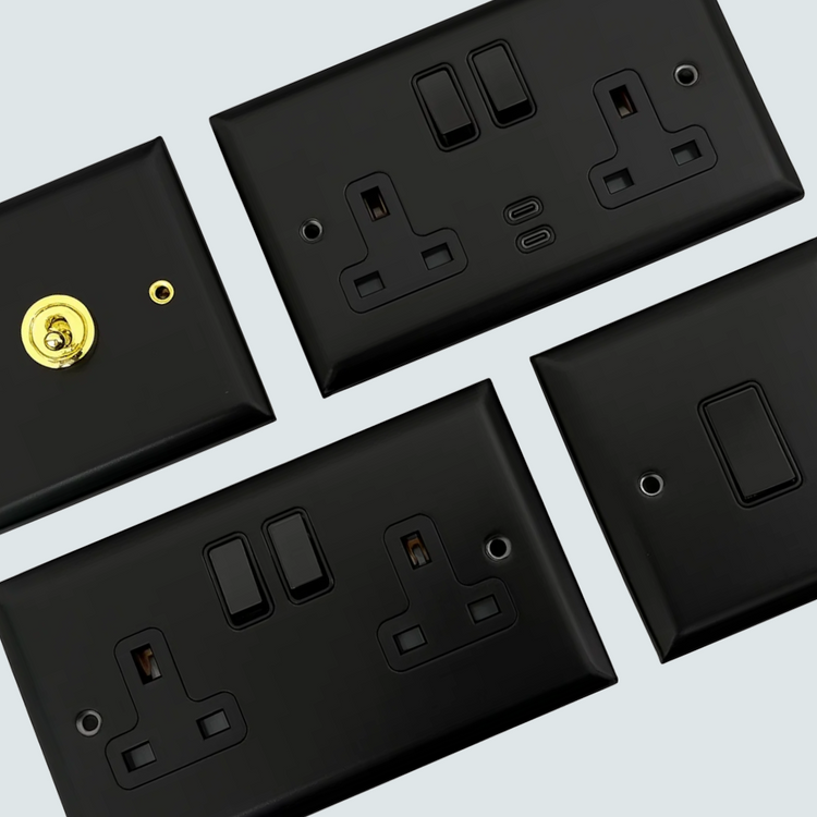 Spectrum Matt Black Sockets and Switches