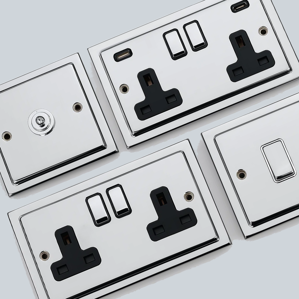 Victorian Polished Chrome Sockets and Switches