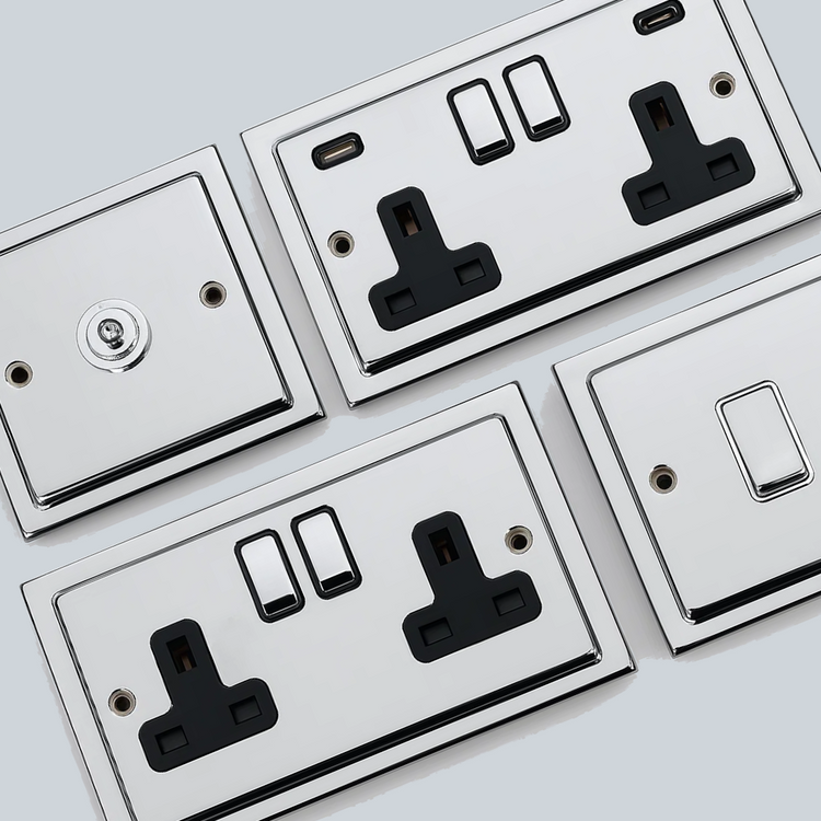 Victorian Polished Chrome Sockets and Switches