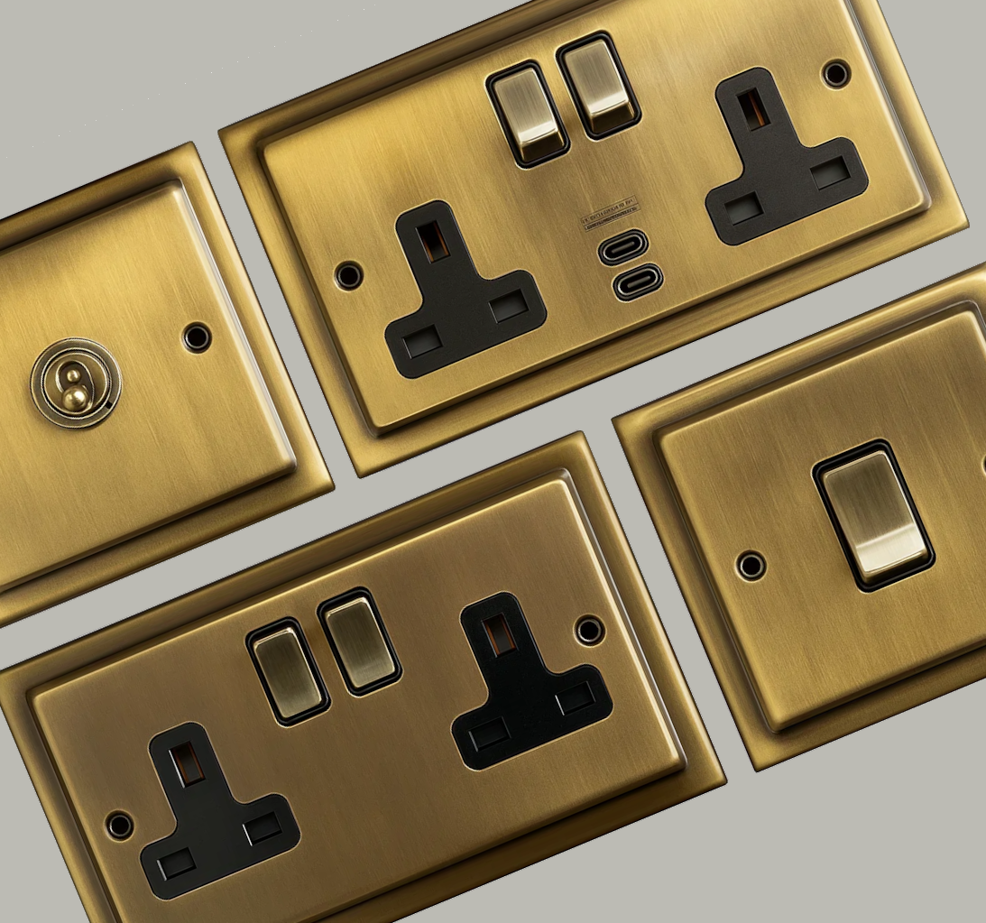 Victorian Light Antique Brass Sockets and Switches