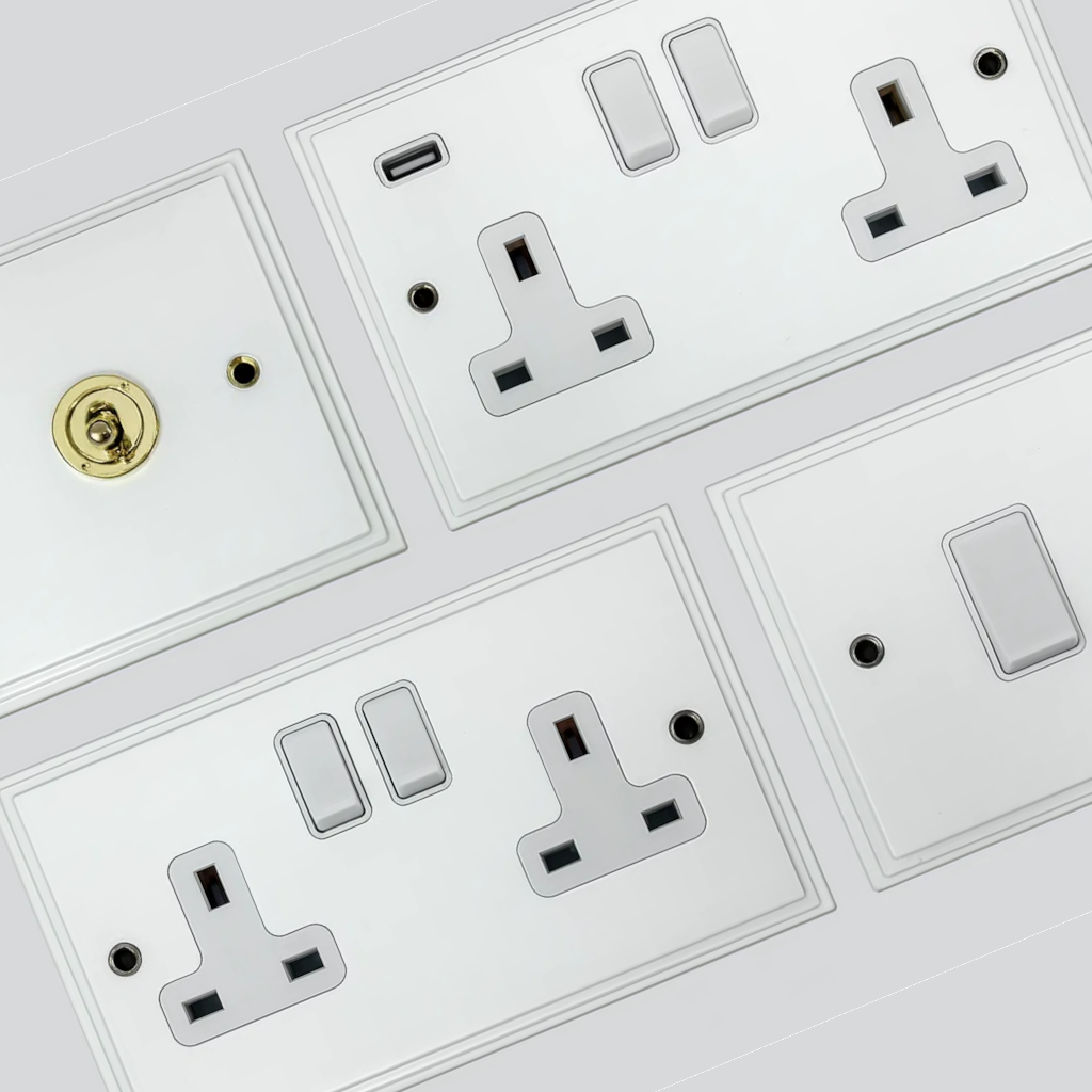 Victorian Cast White Sockets and Switches