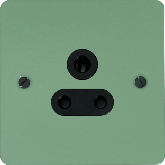 Flat Sage Green 5 Amp Socket (Black Insert)