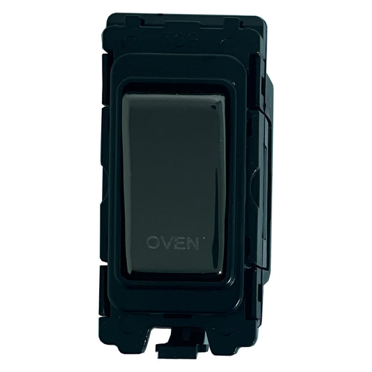 20A DP Switch - Engraved - Oven - Black Nickel Switch