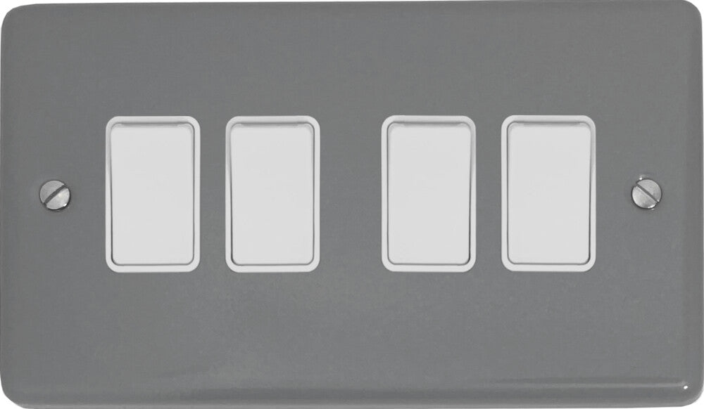 Contour Light Grey 4 Gang 2 Way Switch