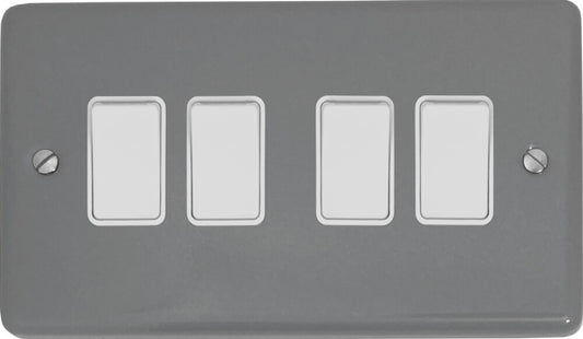 Contour Light Grey 4 Gang 2 Way Switch