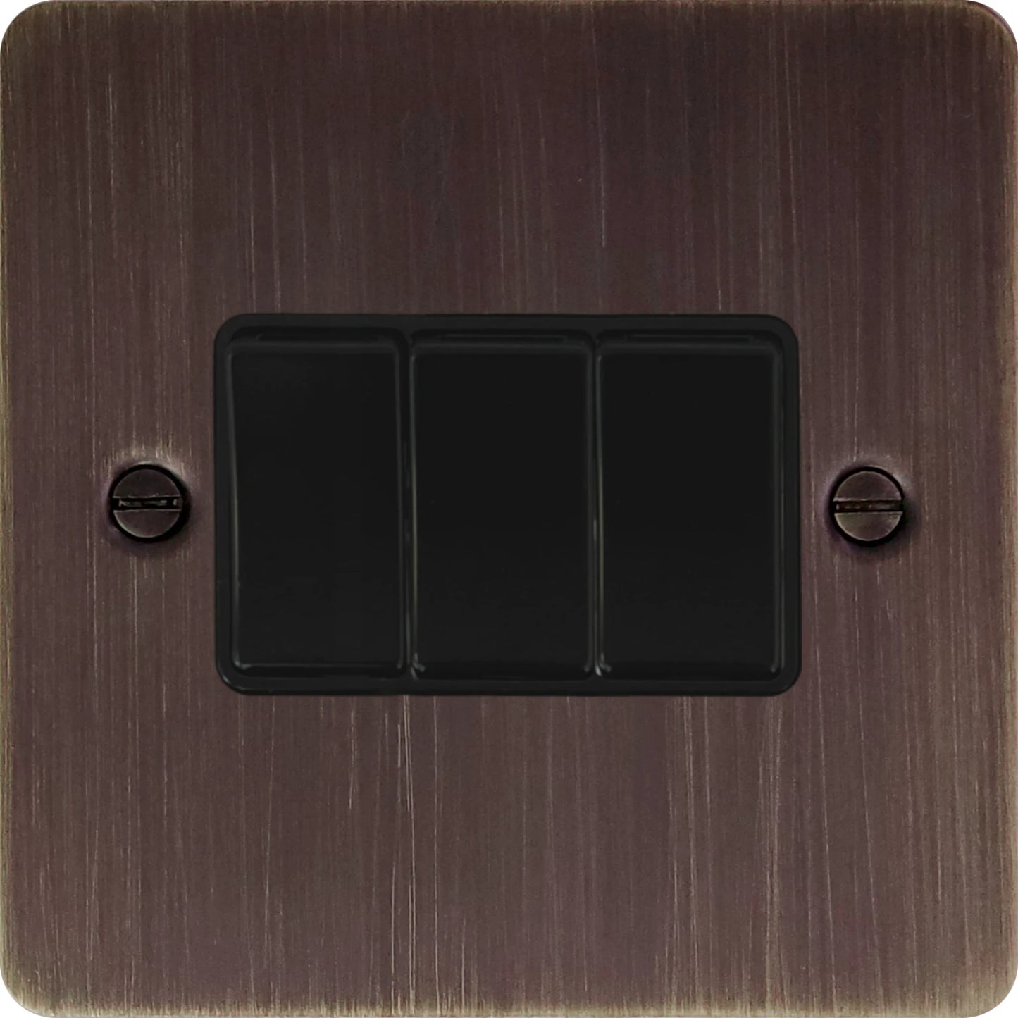 Flat Antique Copper 3 Gang 2 Way Switch