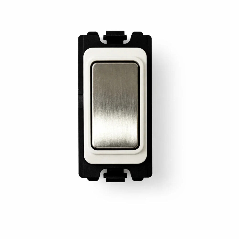 Blanking Piece grid switch - White and Satin Chrome Switch