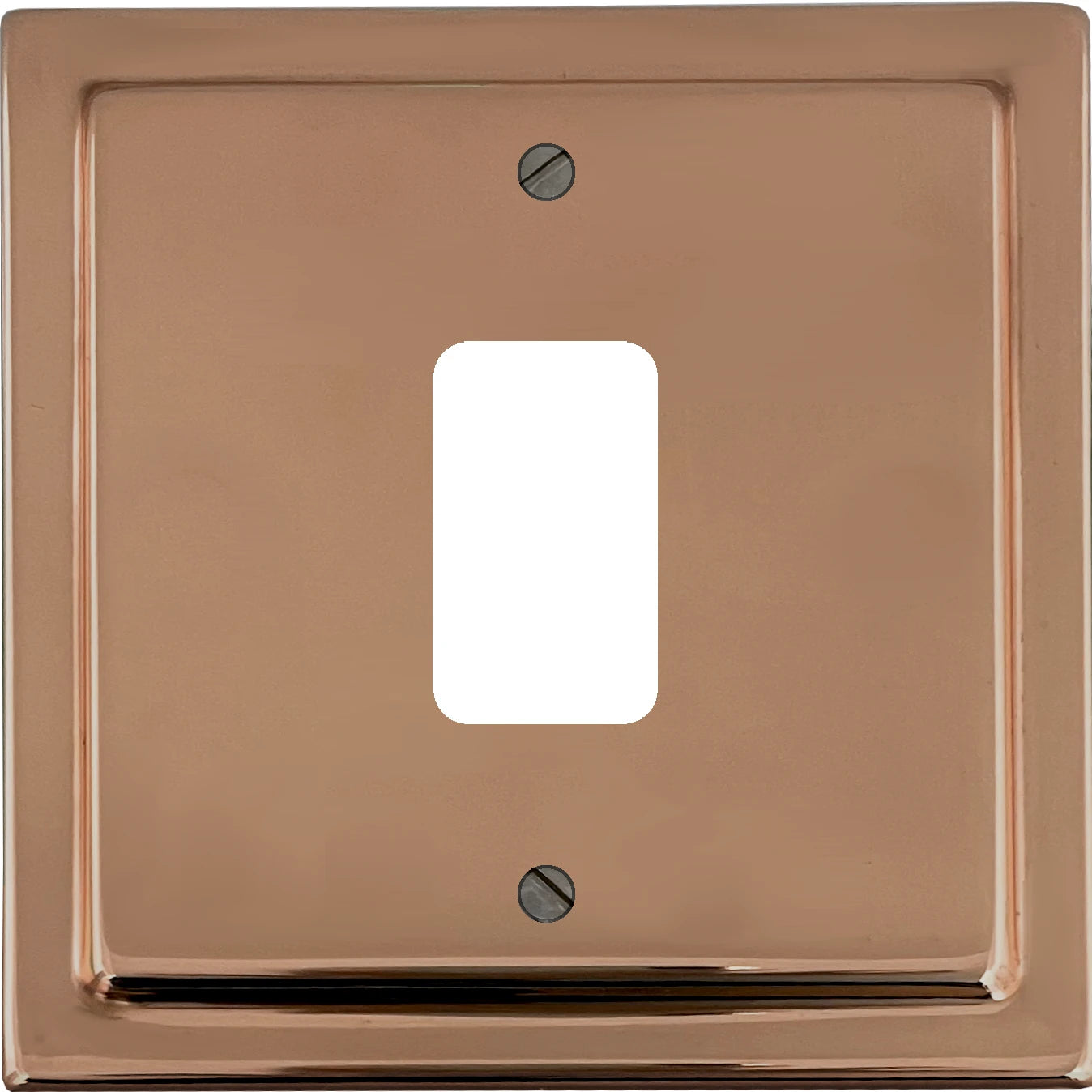 Victorian Polished Copper 1 Gang Grid Plate