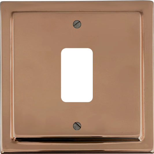 Victorian Polished Copper 1 Gang Grid Plate