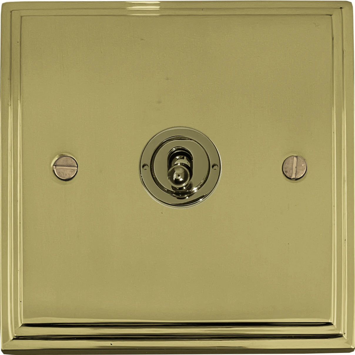 Victorian Polished Brass 1 Gang Intermediate Toggle Switch