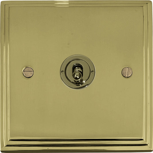 Victorian Polished Brass 1 Gang Intermediate Toggle Switch